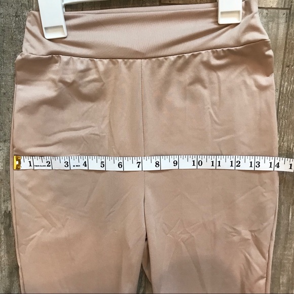 Pink stretch flare leg ruffle pants - Picture 7 of 10